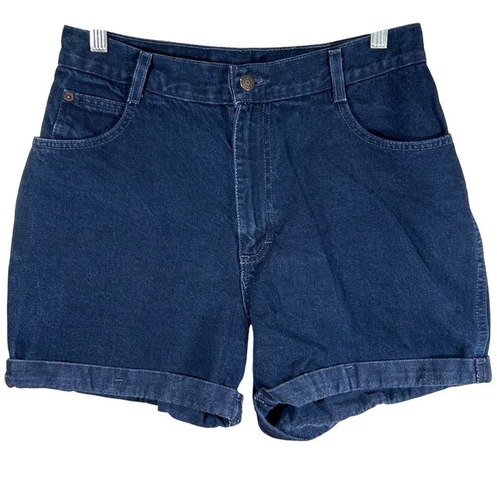 Vintage Gitano Jeans Womens High Waisted Denim Shorts Dark Wash Cuffed Size‎ 12